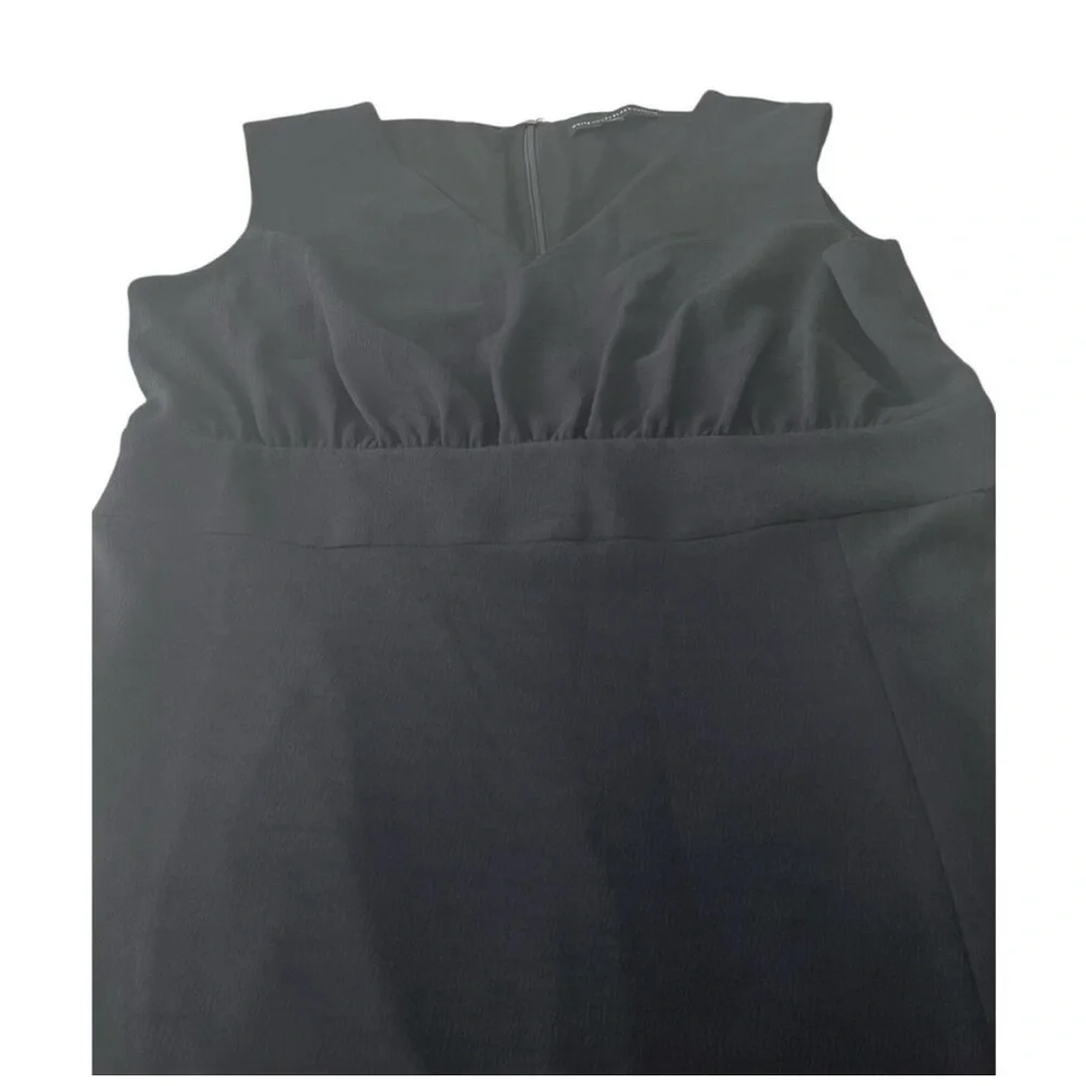 WHBM Classic Black Sleeveless V-Neck Sheath Dress 14